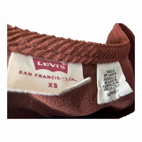 Levi’s XS Corduroy Button Front Mini Dress Brown Sleeveless Casual Vintage Style - Picture 10 of 12